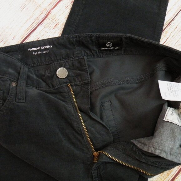 AG Adriano Goldschmied The Farrah high rise Skinny Corduroy Navy size 38 - Picture 6 of 6
